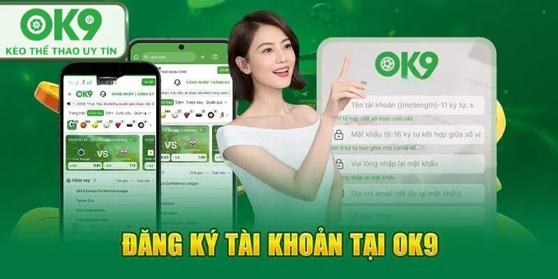 Đăng Ký OK9 Giao diện đăng ký tài khoản OK9 trên điện thoại di động.